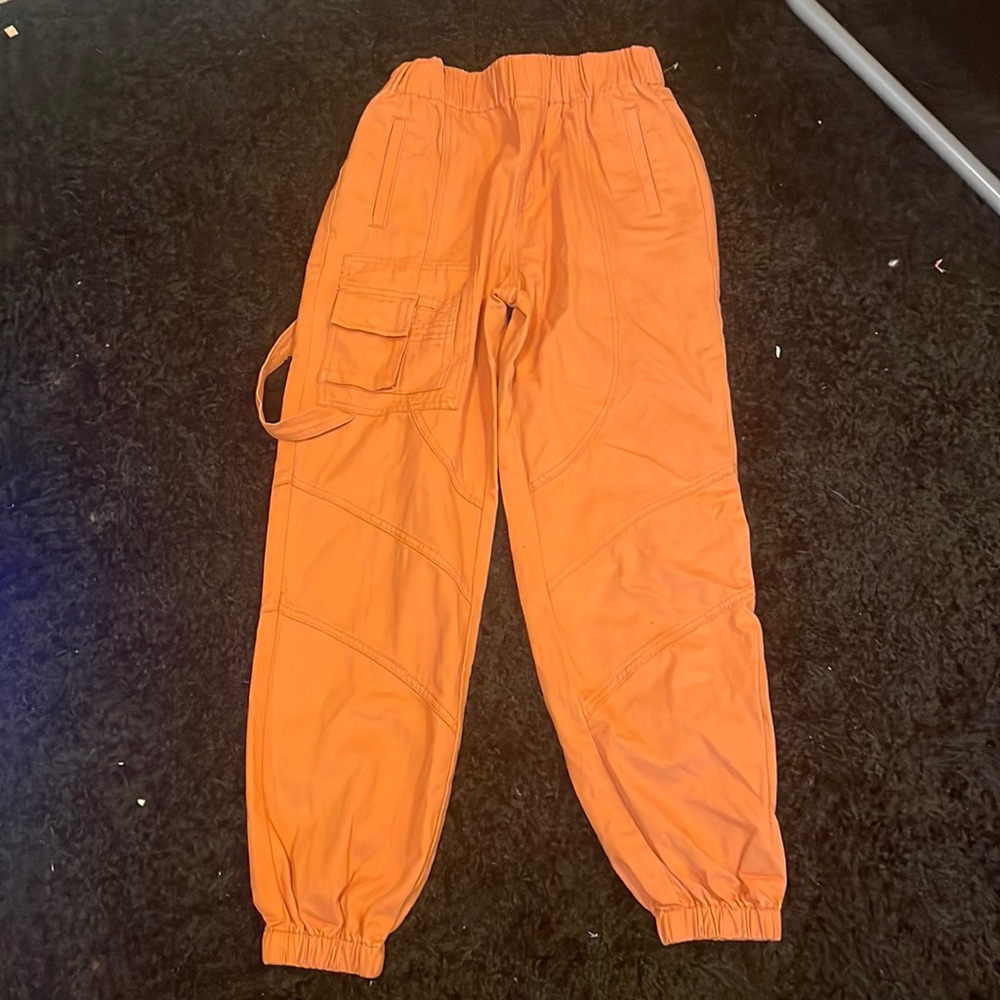 Pastel orange cargo pants